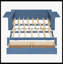 Lit de jour double avec bureau amovible, tiroirs de rangement et table d'appoint hydraulique, bleu-582529438