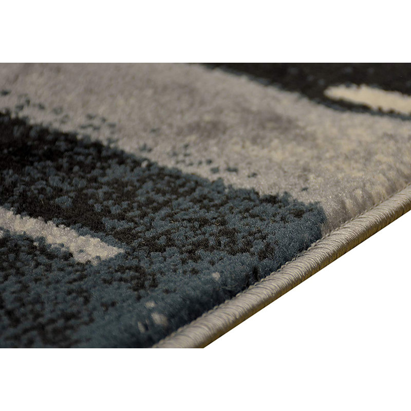 Tapis abstrait à larges rayures abstraites