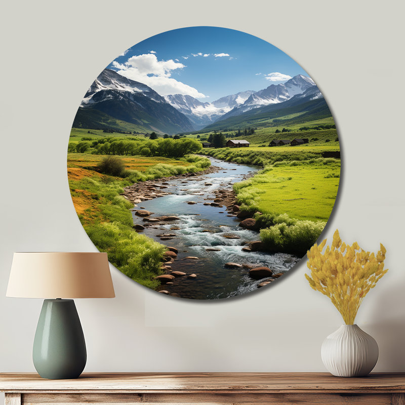Cauley - paysages d'art rond en métal, H 36 po x l 36 po