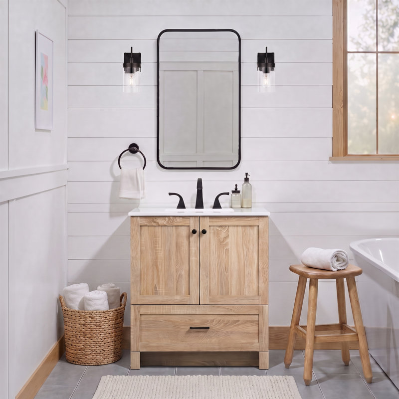 Ensemble de meuble-lavabo simple 30 po Soma, Bois de manguier