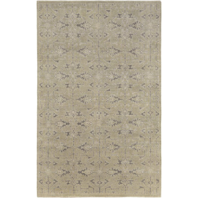 Tapis beige / gris noué à la main Chebanse
