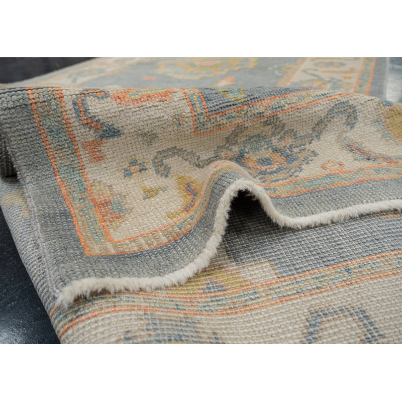 Tapis turc Oushak fait à la main 3 pi 9 po x 11 pi 7 po