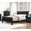 Lit-bateau à finition noire de style grand lit 1pc