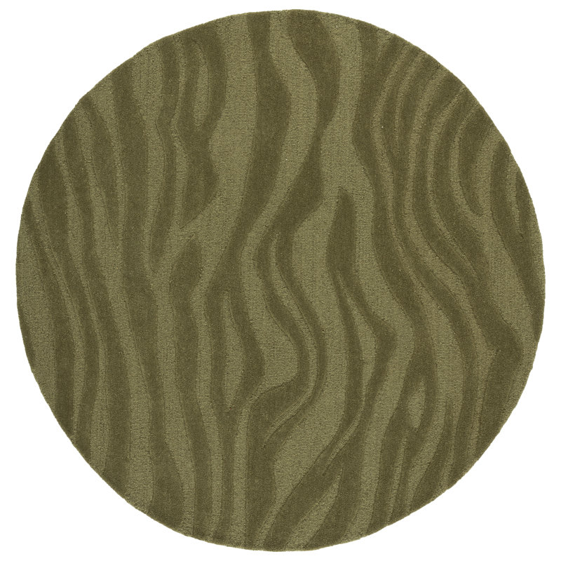 Ebony Hand Tufted Wool,Viscose Abstract Indoor Rug, Round 6'