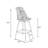Upholstered Black Rattan Full Back Counter Swivel Bar Stool-121091467