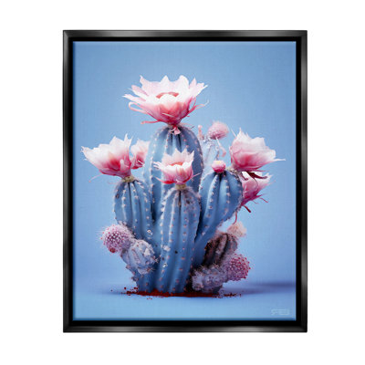 "Fleurs de cactus roses et bleues" par RB sur toile