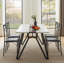 Grande table de salle à manger 70,9 po rectangulaire, grand bureau imperméable en grain de marbre pour 8 personnes, table de salle à manger familiale de luxe avec pieds réglables pour la cuisine, le salon, le bureau, blanc, l 70,9 po x P 35,4 po x H 3