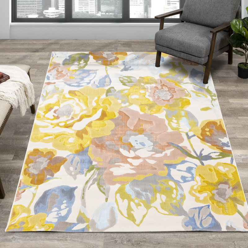 Tapis floral Byonce, Rectangle 5 pi 3 po x 7 pi 7 po