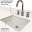 Meuble-lavabo double bleu, l 60 po x P 22 po, marbre de culture, miroir de 28 po avec cadre en bois massif et meuble-lavabo