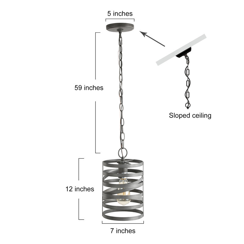 Luminaire suspendu cylindrique 1 lumière