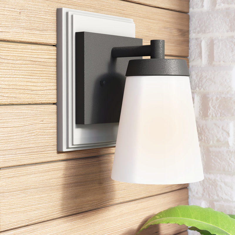 Renville Small One Light Outdoor Wall Lantern from Generation Lighting , Black, 7.38" H x 5.25" W x 5.25" D, No