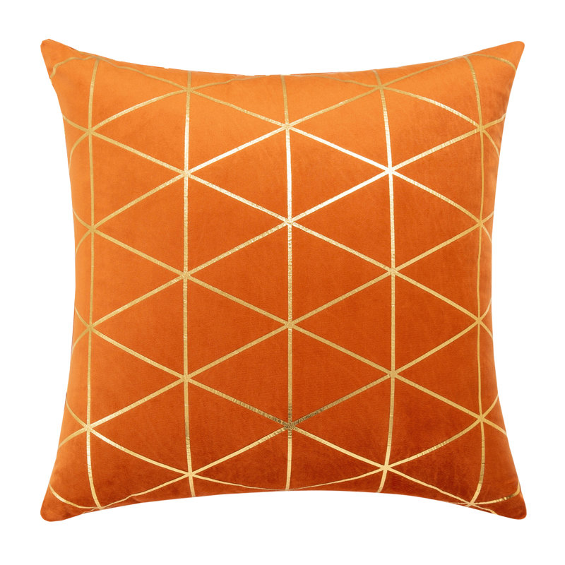  Housse de coussin carré et insert, 18 po x 18 po, Orange, Housse de coussin seulement - sans coussin