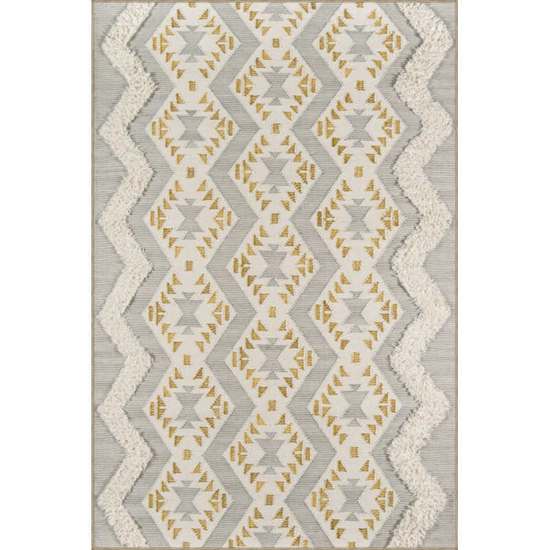 Tapis touffeté à motif croisé, Carré 3 pi 3 po