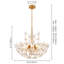 Luminaire suspendu en verre cristal 8 lumières