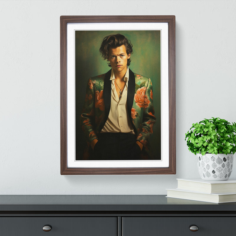 Harry Styles Classicism No.2 - Single Picture Frame Print on Wood, Walnut, 46cm H x 34cm W x 2cm D