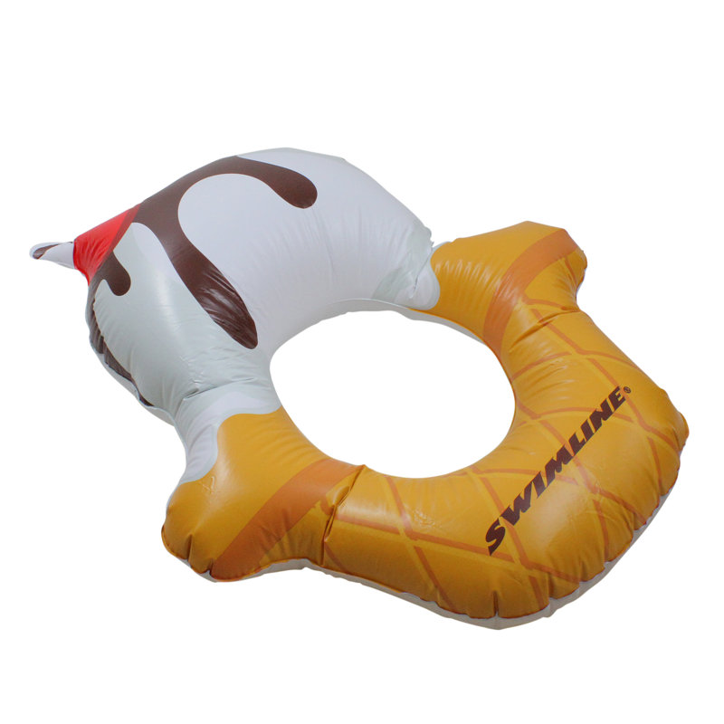 Flotteur gonflable blanc et jaune avec anneau de crème glacée - 46 po