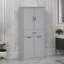 Armoire de rangement pour salle de bain avec deux paniers à linge, une armoire avec 1 tablette réglable et 1 tiroir-1098759272