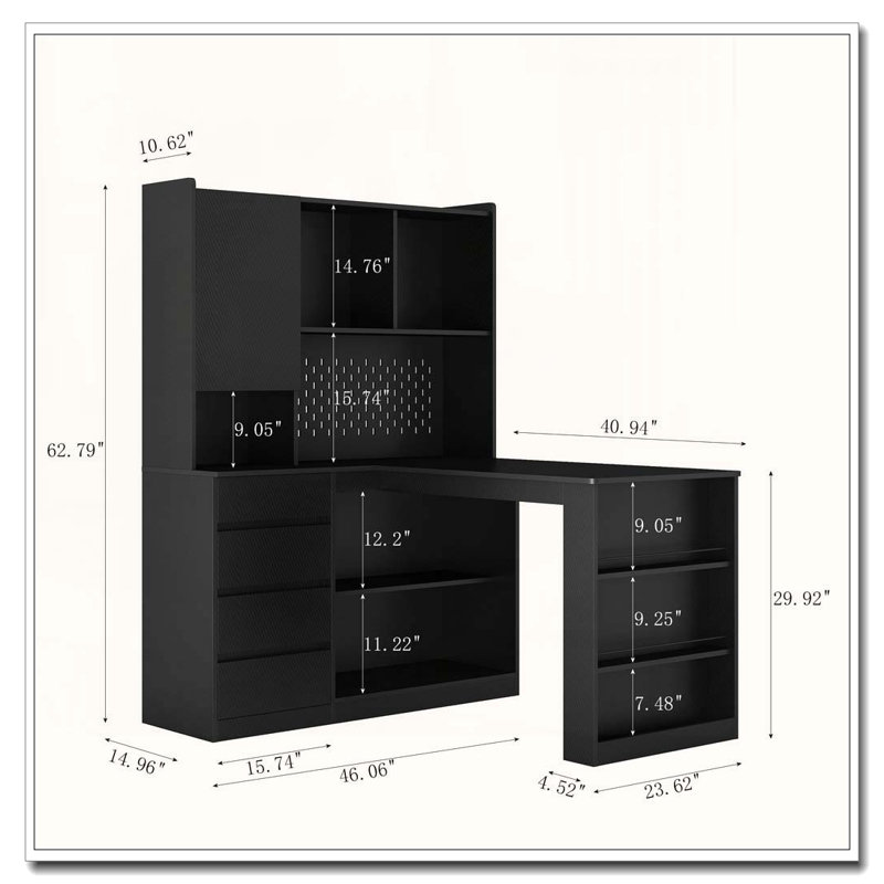 Bureau en L, Black2