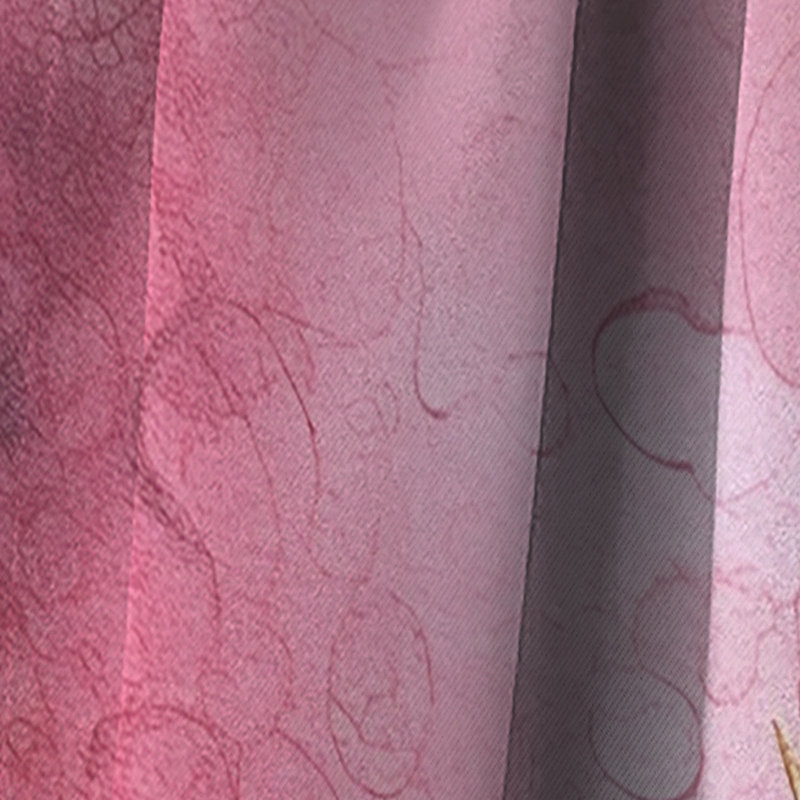 Pink Gold Leafs Harmony I - Floral Curtain - Blackout Floral Curtain - 1 Panels, 52" W x 84" L