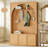 49" Farmhouse Arched Hall Tree With Storage Bench And 3 Cabinets For Entryway-1144677439