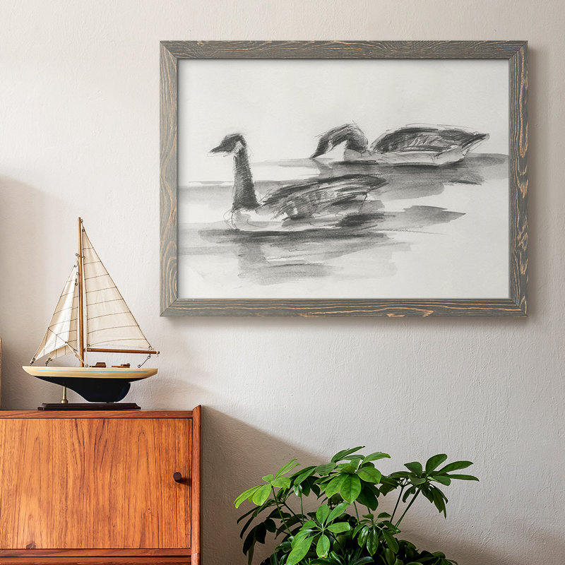 Geese Study II - Impression sur toile tendue, Gris, H 22 po x l 32 po x P 1,5 po