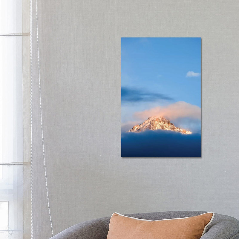 USA, Idaho, Sawtooth Range. Sunlit Mountain And Clouds. by Jaynes Gallery - Wrapped Canvas Gallery-Wrapped Canvas Giclée