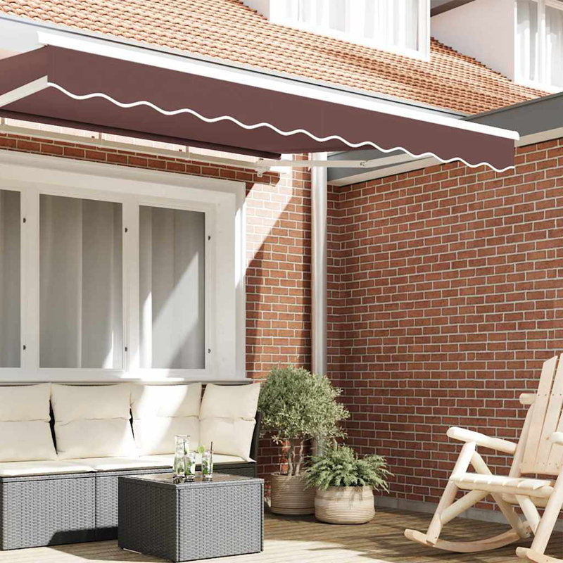 17 Stories Retractable Door / Window Awning, Brown, 230 cm W x 20 cm D