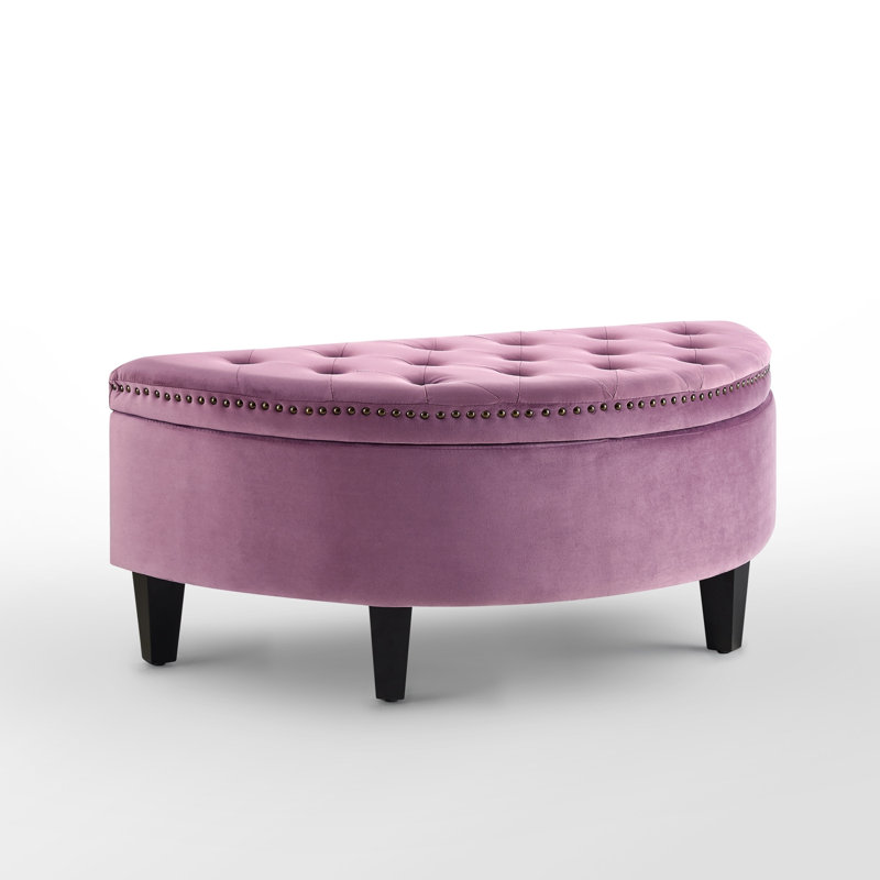 Rangement demi-cercle capitonné noir 44 po Venne, Mauve
