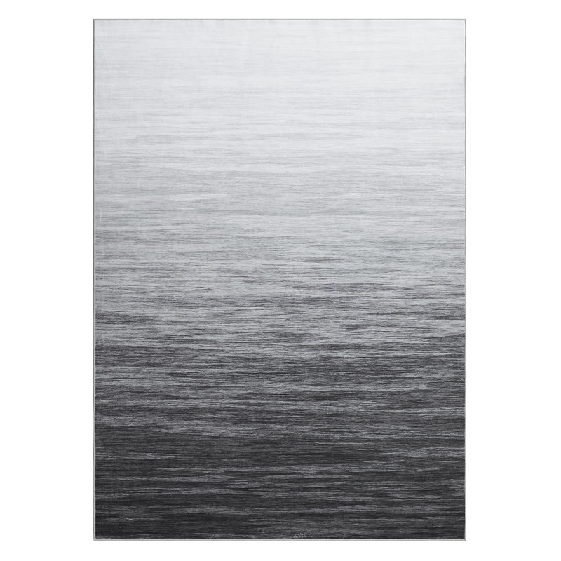 Large Area Rugs 8x10 Modern Ombre Living Room Rugs with Non-Slip Backing, Non-Shedding Gradient Color Accent Rugs, Machine Washable Contemporary Floor Carpet for Bedroom, Gray