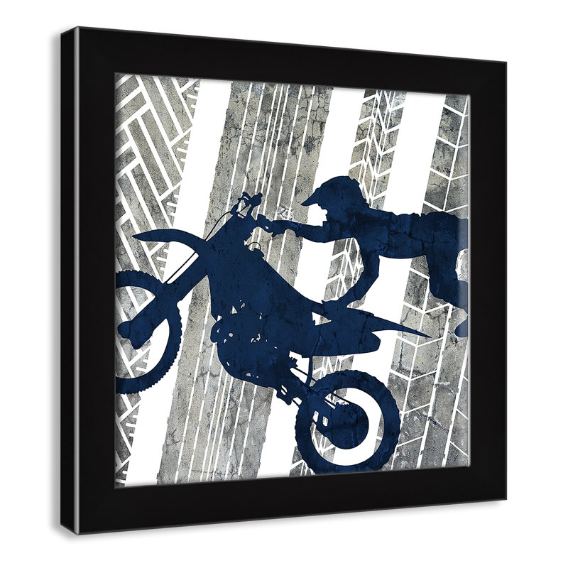 «Motorcross Motocross 2», art encadré, H 14 po x l 14 po x P 0,6 po, Cadre noir
