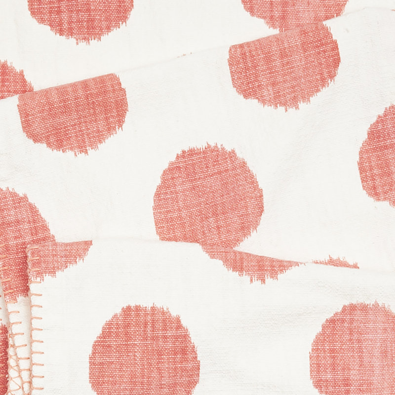 Heflin Dot Azalea Cotton Table Runner, Pink