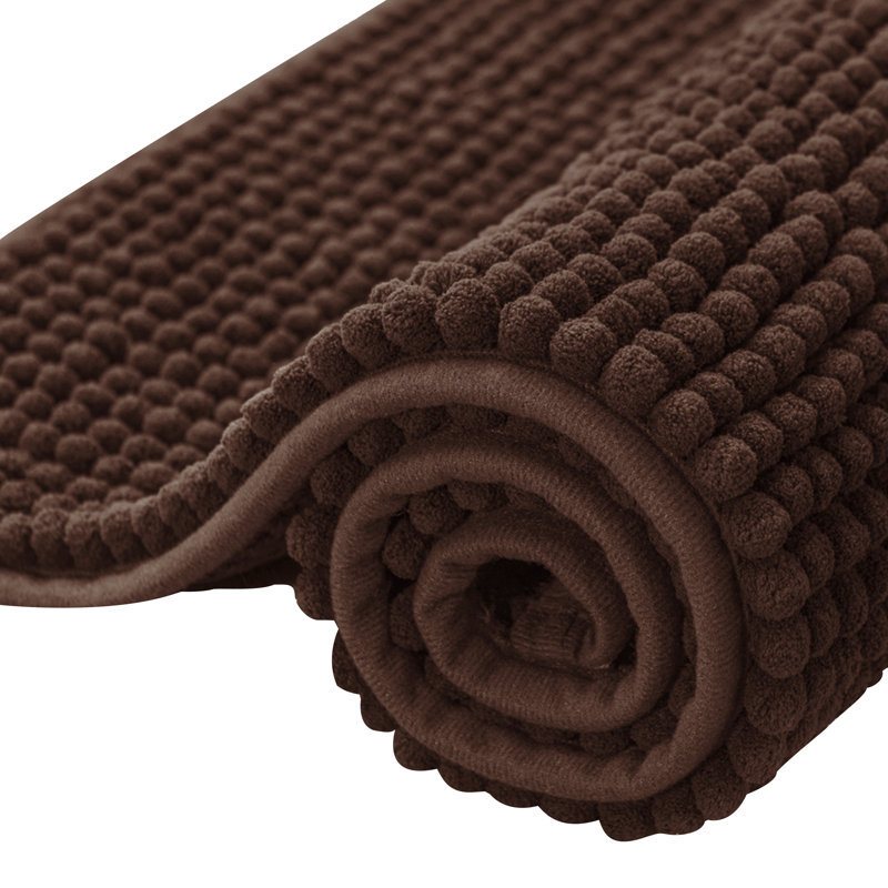 Super Soft  Absorbent Non-Slipping Bath Rug, 60" L x 24" W, Chocolate