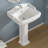 TOBILI 26" Tall Glossy Porcelain Rectangular Pedestal Bathroom Sink with Overflow