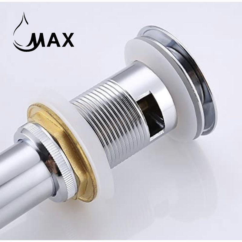 Drain de salle de bain avec trop-plein, Chrome