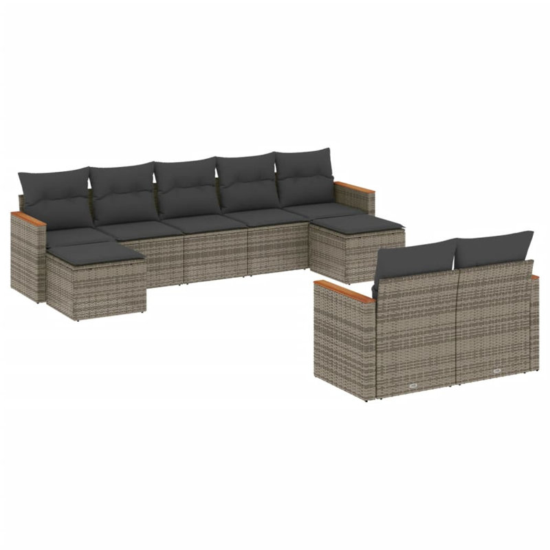 Ensemble de canapé de jardin Vidaxl gris