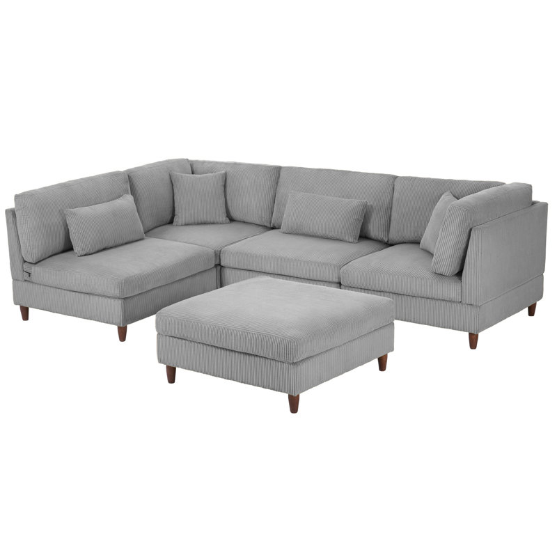 Seemab Modular Corner Sofa, Light Grey