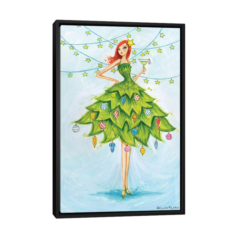 Merry Martini by Bella Pilar - Gallery-Wrapped Canvas Giclée, 26" H x 18" W x 1.5" D, Black Framed Canvas, No Mat