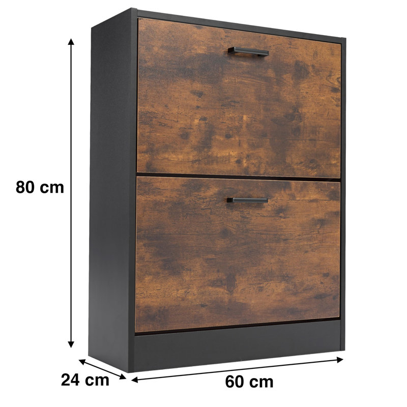 12 Pair Flip Down Shoe Storage, Brown