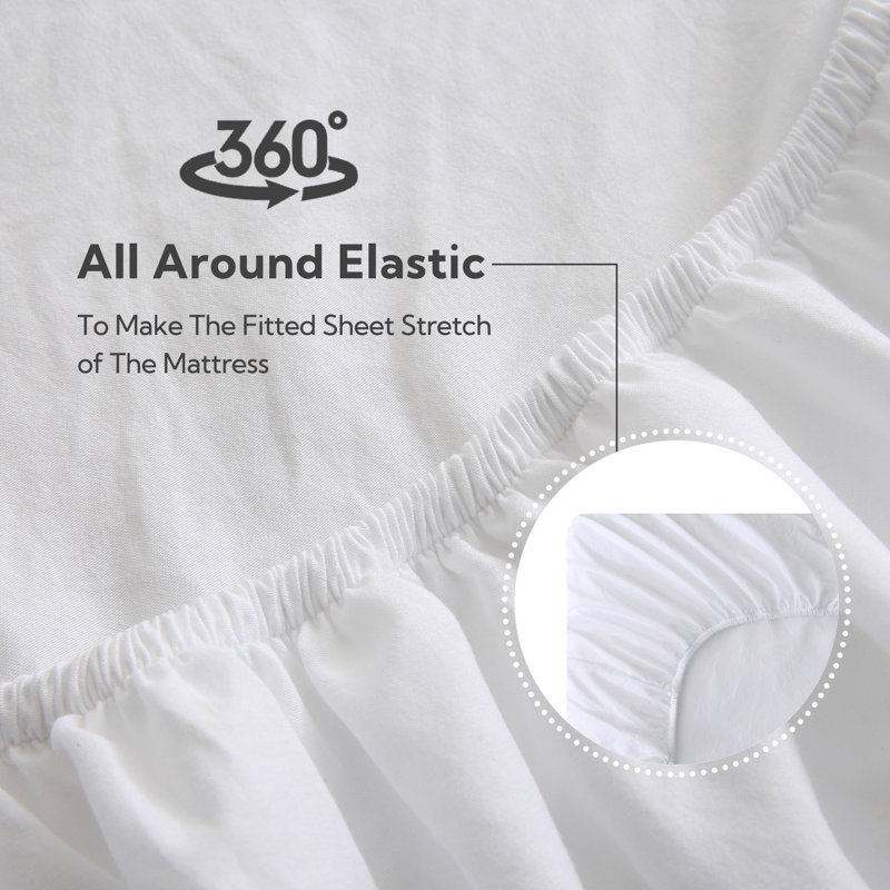 Solayne 1800 Series 22 Inch Deep Microfiber Fitted Sheet, Twin Fitted Sheet, White