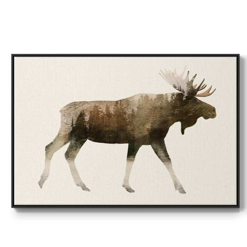 Toile tendue avec châssis de qualité supérieure The Wilderness III - prête à être accrochée, H 25 po x l 37 po x P 2 po, Noir