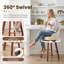 Tabouret de bar rotatif moderne avec accoudoirs et siège rembourré en tissu-276099285