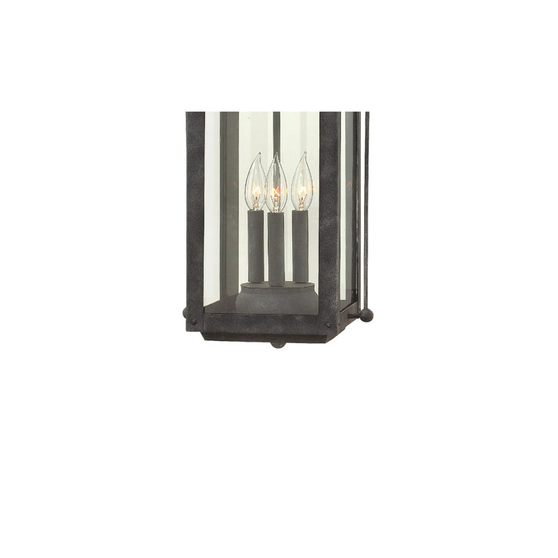 Anchorage 3 -Bulb 23.8" H Outdoor Hanging Lantern, Aged Zinc, Incandescent
