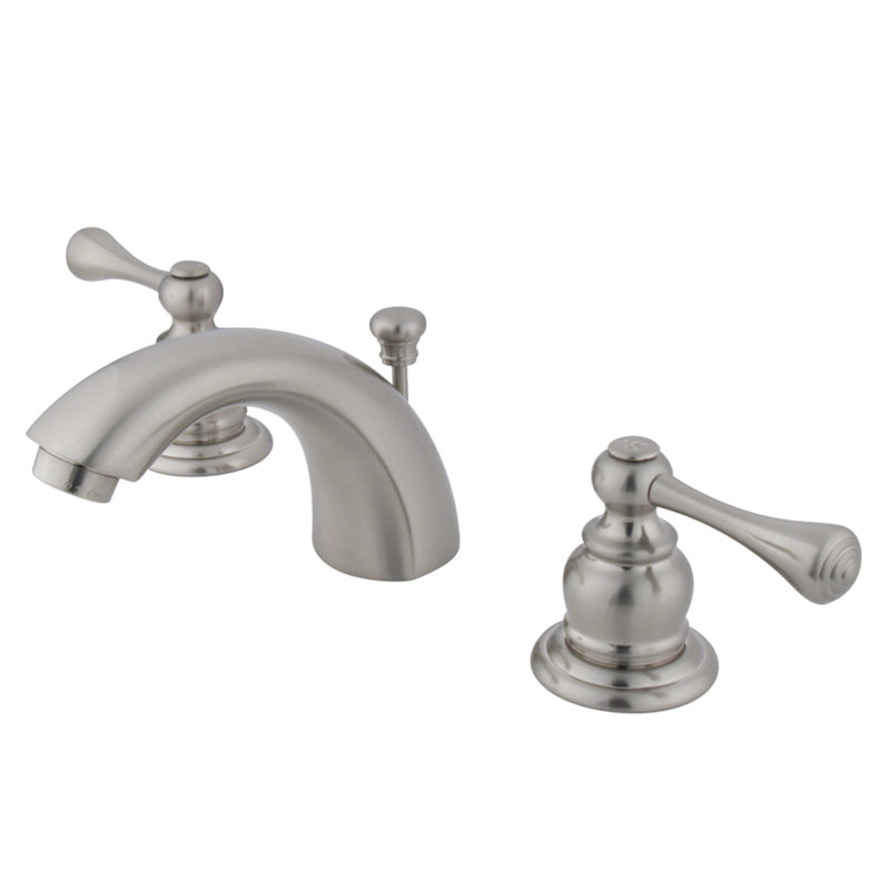 Robinet de salle de bain espacé avec ensemble de drain Vintage, Nickel brossé