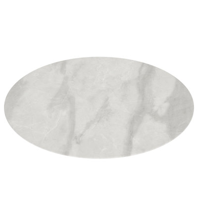 Plateau de table rond en verre trempé avec motif en marbre