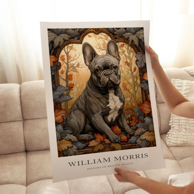 Animaux, animaux, William Morris, chien, Bulldog Cottage, reproduction d'art non encadrée