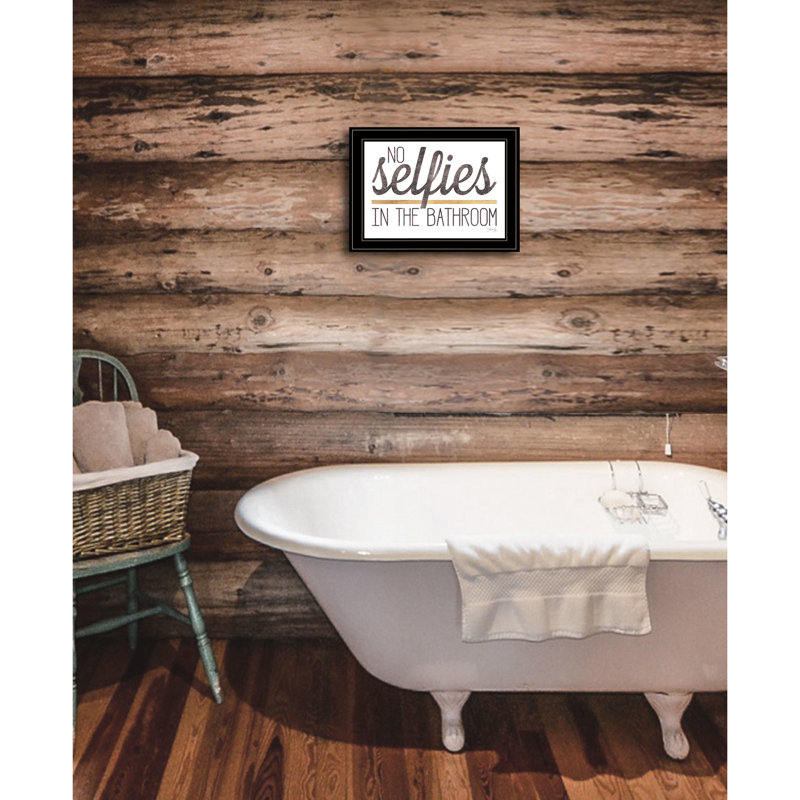 Papier peint multicolore "Pas de salle à manger dans la salle de bain, décoration murale encadrée, prête à être suspendue, 15 po de hauteur, 21 po de profondeur, papier multicolore, largeur de 1 po, papier 15,38 po