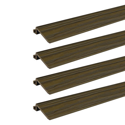 24'' L x 3'' W Plastic Interlocking Deck Outward Corner Trim in Brown