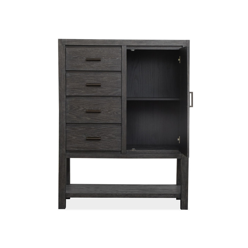 Commode à 2 tiroirs Wilmot California, Très grand californien, 6 Pcs:Bed,2 Nightstand,Dresser,Mirror,Door Chest