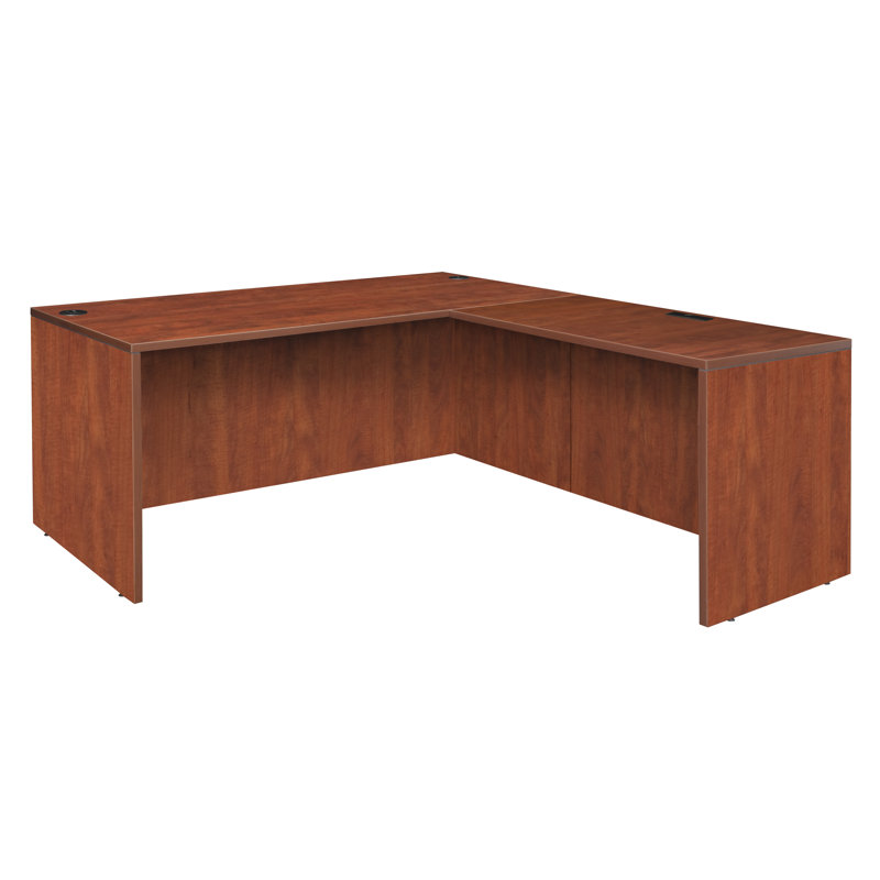 Coquille de bureau Nevjana, H 29 po x l 60 po x P 77 po, Cerisier