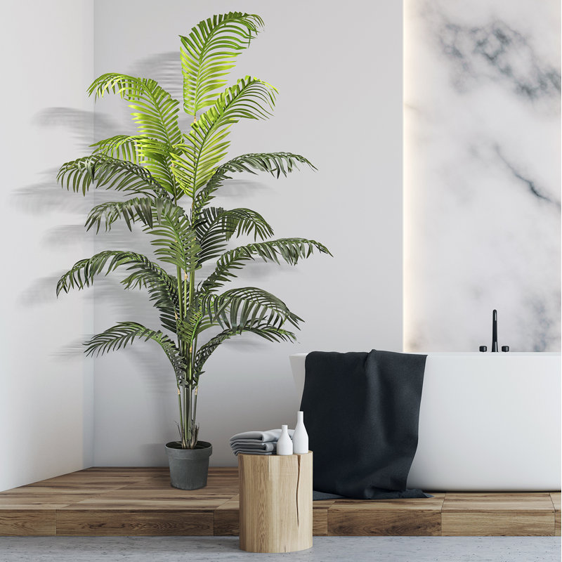 Faux Palm Tree in Pot, 72" H x 32" W x 32" D